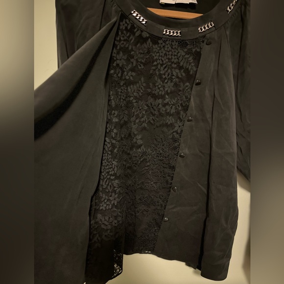 Coach NWT Silk Blouse with Ruffles and Lace - Picture 4 of 11